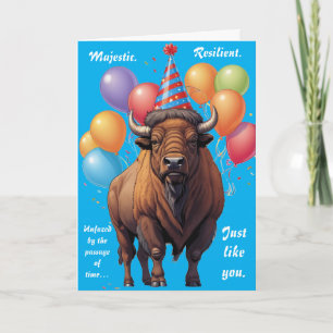 Stoic Bison Birthday Wisdom Card