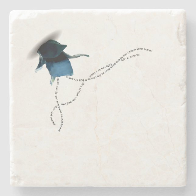 Stoic condolence sympathy gift coastal blue iris stone coaster (Front)