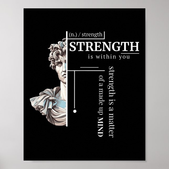Stoic Discipline Philosophy Positive Mindset Stren Poster (Front)