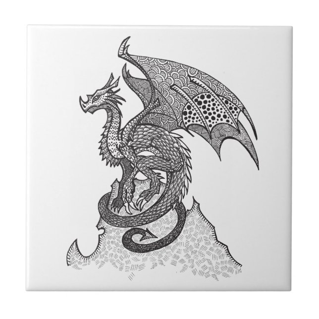 Stoic Dragon Ceramic Tile (Front)