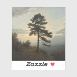 Stoic Grace – Lone Pine Tree Painting Images of Sticker
