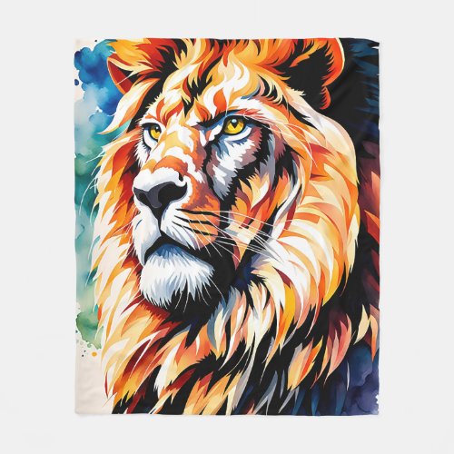 Stoic lion fleece blanket