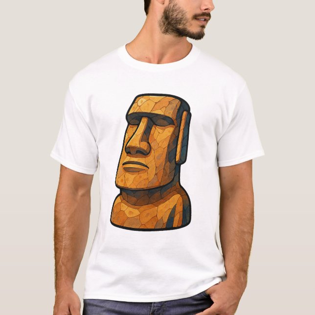 Stoic Moai Ancient Attitude T-Shirt (Front)