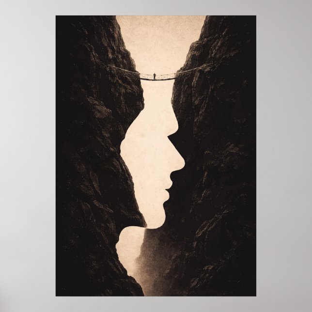 Stoic Optical Illusion Abstract Art, Cliffs, Land Poster (Front)
