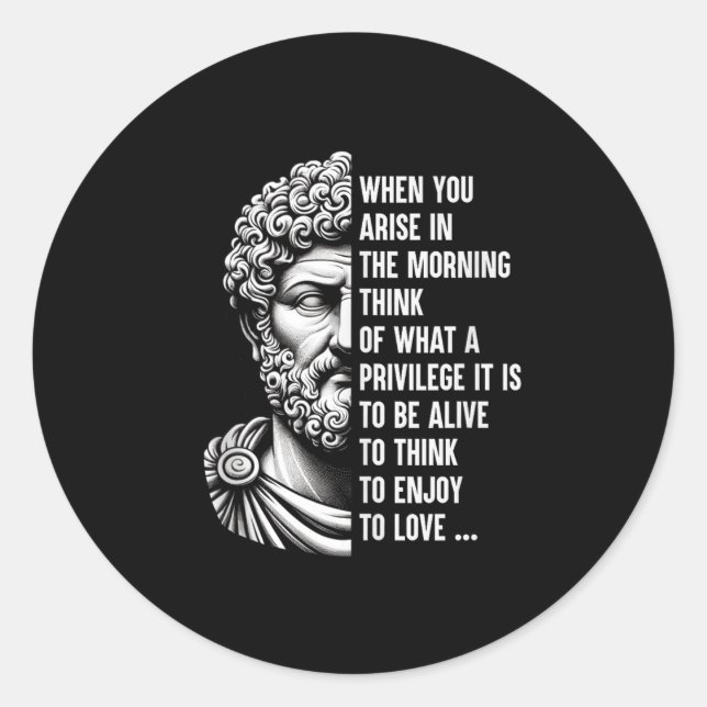 Stoic Philosopher Marcus Aurelius Shirt Motivation Classic Round Sticker (Front)