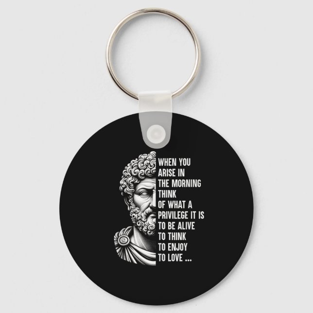 Stoic Philosopher Marcus Aurelius Shirt Motivation Keychain (Front)