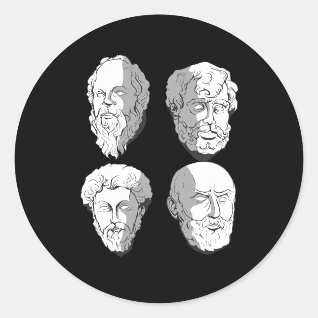 Stoic Philosophers Classic Round Sticker (Front)