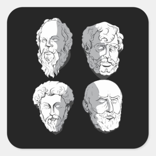 Stoic Philosophers Square Sticker