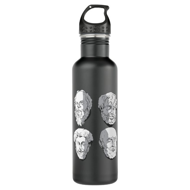 Stoic Philosophers Stainless Steel Water Bottle (Front)