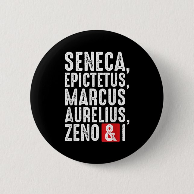 Stoic Philosophers Wisdom Quotes For Philosophy  Button (Front)