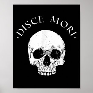 Stoic Philosophy Disce Mori Skull Stoicism Quote Poster