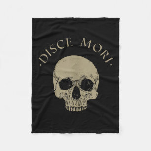 Stoic Philosophy Disce Mori Skull Stoicism Quote T Fleece Blanket