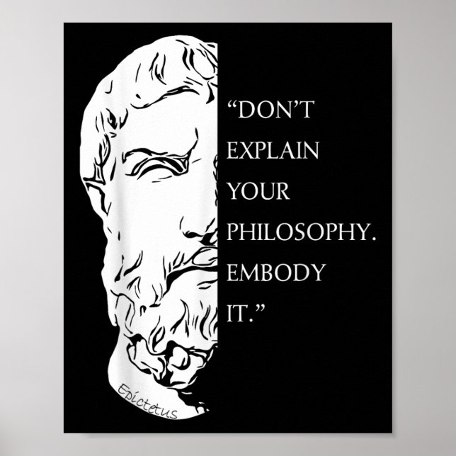 Stoic Philosophy Quote Design _ Epictetus Wisdom A Poster (Front)