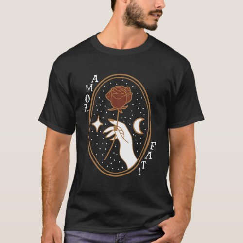 Stoic Quote Amor Fati Gold T_Shirt