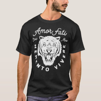 Stoic Quote Amor Fati Tiger Graphic T-Shirt