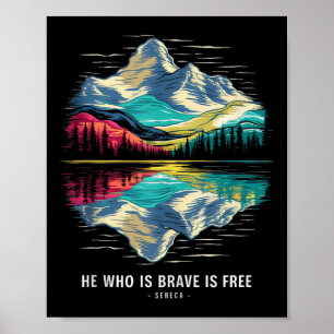 Stoic Seneca Philosoper Quote Brave Free Stoicism  Poster