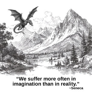 Stoic Seneca Quote Suffer Imagination Reality Car Magnet