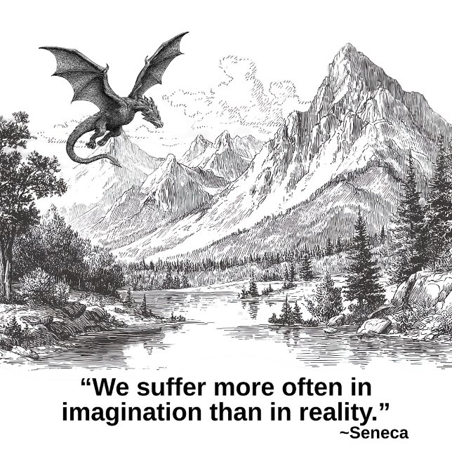 Stoic Seneca Quote Suffer Imagination Reality Car Magnet (Creator Uploaded)