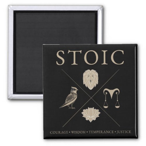 Stoic virtues courage wisdom temperancejustice magnet