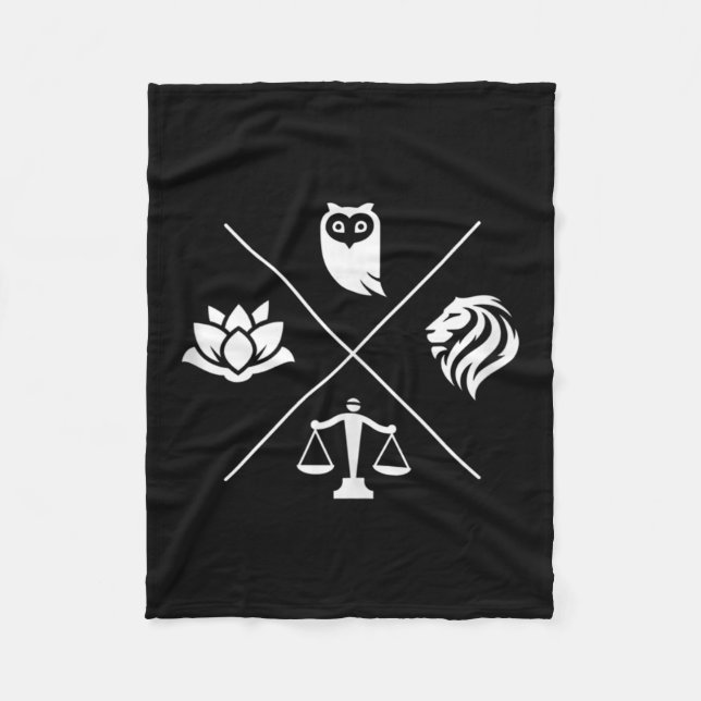 Stoic Virtues Wisdom Temperance Justice Courage St Fleece Blanket (Front)