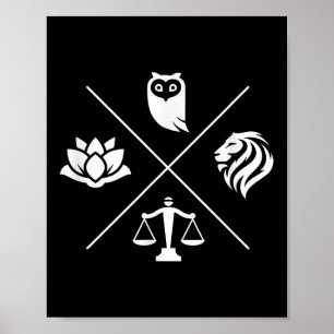 Stoic Virtues Wisdom Temperance Justice Courage St Poster