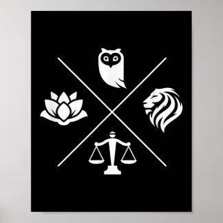 Stoic Virtues Wisdom Temperance Justice Courage St Poster