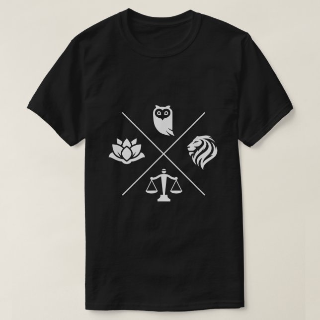 Stoic Virtues Wisdom Temperance Justice Courage St T-Shirt (Design Front)