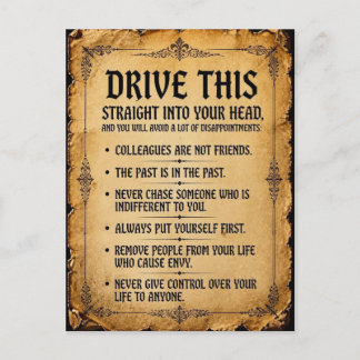 Stoic Wisdom Vintage Medieval Scroll Postcard