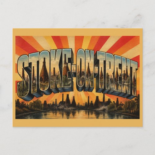 Stoke-on-Trent England Historic Vintage Travel Art Postcard