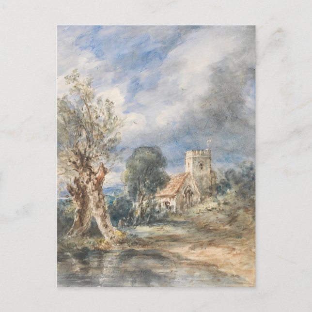 Stoke Poges Church (1834) John Constable Postcard (Front)