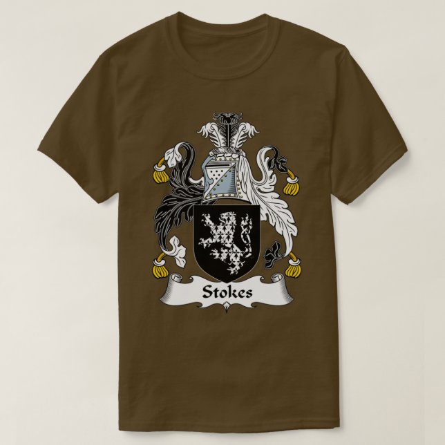 Stokes Coat of Arms Family Crest  T-Shirt (Design Front)