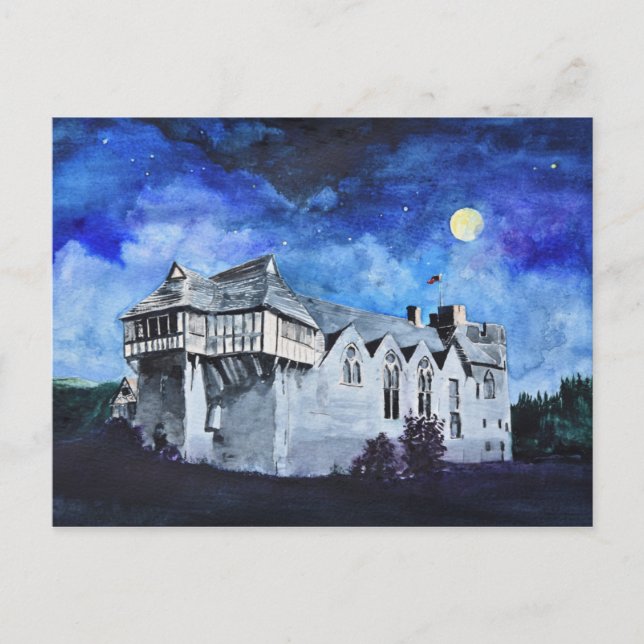 'Stokesay Castle by Moonlight' Postcard (Front)