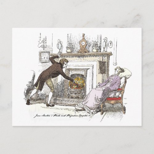 Stoking the Fire _ Jane Austen Pride  Prejudice Postcard