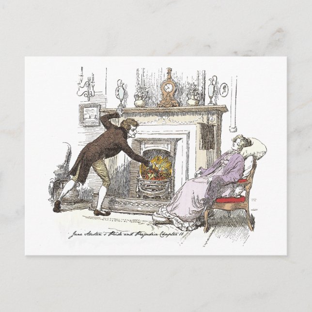 Stoking the Fire - Jane Austen Pride & Prejudice Postcard (Front)