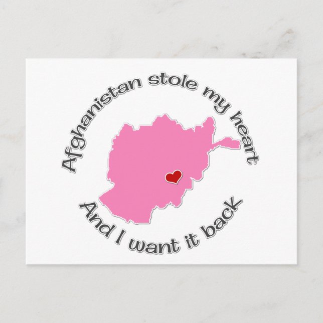 Stole my Heart Afghanistan Postcard (Front)