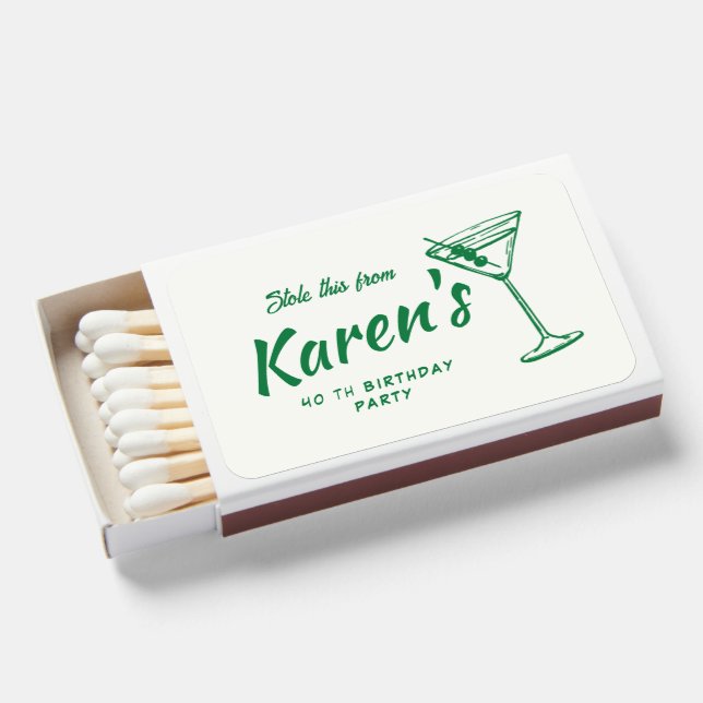 Stole This From Hand Drawn Handwritten Party Favor Matchboxes (Front Open)