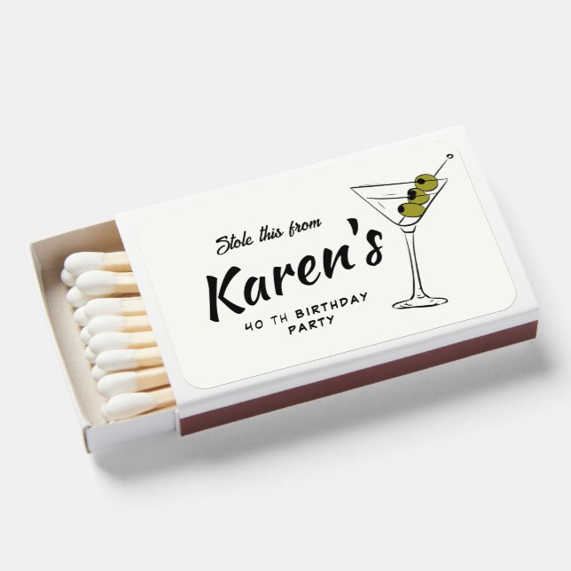 Stole This From Hand Drawn Handwritten Party Favor Matchboxes (Front Open)