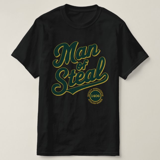 Stolen Base Record - Rickey Henderson T-Shirt (Design Front)