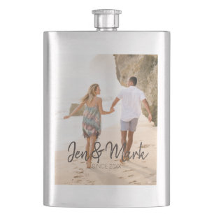 Stolen Photo. Name and Year Typography. Flask