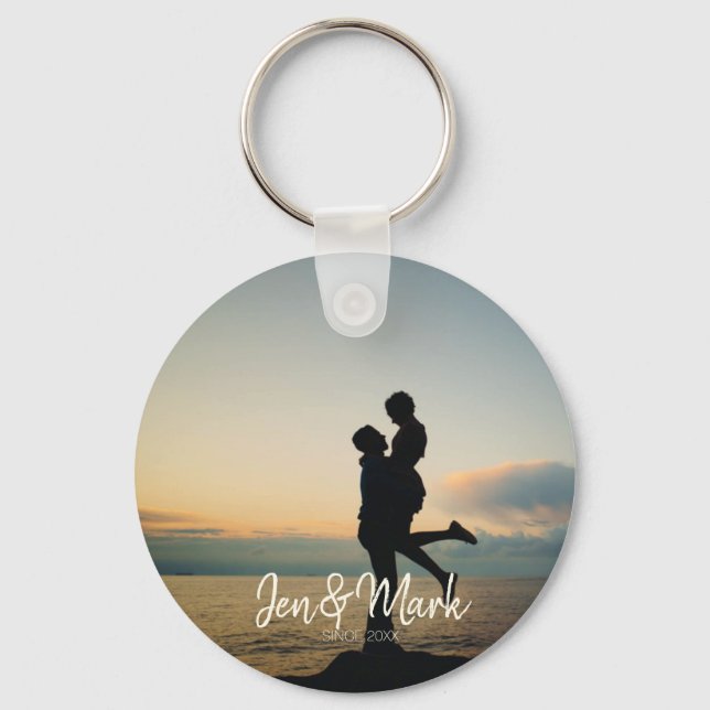 Stolen Photo. Name and Year Typography. Keychain (Front)