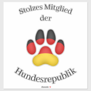 Stolzes Mitglied der Hundesrepublik German Dog Sticker