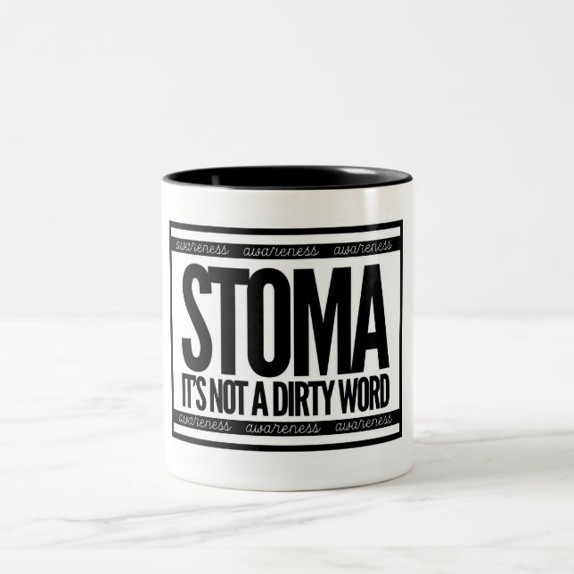 Stoma, It's Not a Dirty Word T-Shirt Two-Tone Coffee Mug (Center)