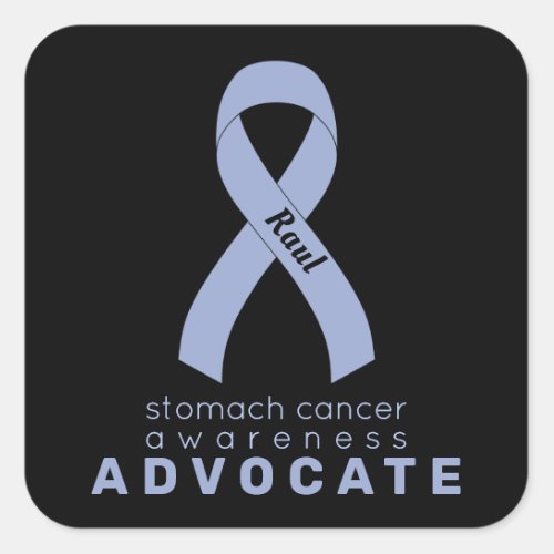 Stomach Cancer Advocate Black Square Sticker
