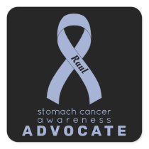 Stomach Cancer Advocate Black Square Sticker