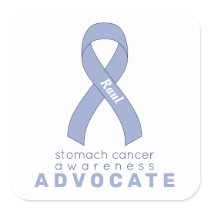 Stomach Cancer Advocate White Square Sticker