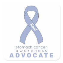 Stomach Cancer Advocate White Square Sticker