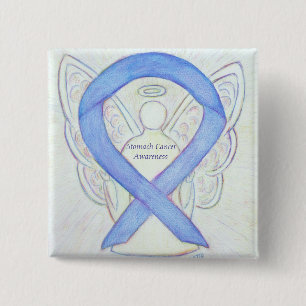 Stomach Cancer Angel Awareness Ribbon Custom Pin
