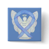 Stomach Cancer Angel Awareness Ribbon Custom Pin