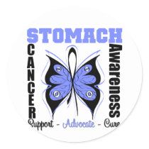 Stomach Cancer Awareness Butterfly Classic Round Sticker
