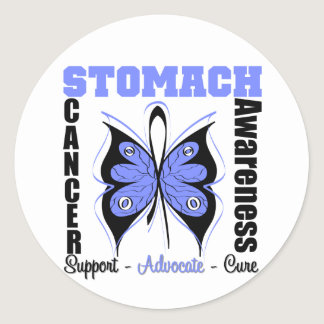 Stomach Cancer Awareness Butterfly Classic Round Sticker